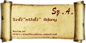 Szánthó Adony névjegykártya